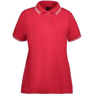 ID 0523 Kontrast poloshirt stretch dame Rød 3XL