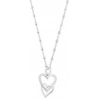 ChloBo Silver Interlocking Love Heart Necklace - Silver - 56cm