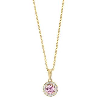 Siersbøl forgyldt halskæde med 8 kt. pink roset vedhæng med cubic zirkoner