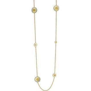 Lund Copenhagen marguerit collier - forgyldt/hvid - 90201790-M