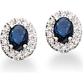 Scrouples roset ørestikker i 14 kt. hvidguld med safir og diamanter