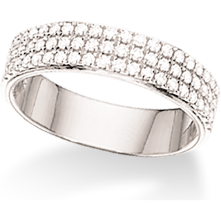 Dazzling - 14 kt hvidguld ring i 3 rækker m. i alt 0,49 ct. H-W/SI