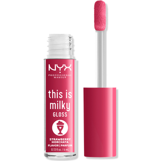 NYX Professional Makeup This is Milky Gloss Milkshakes Fugtende læbeglans med duft Skygge 10 Strawberry Horchata 4 ml - 4 ml
