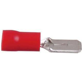 Isolerede fladstik, han, 6.4 x 0.8 mm, passer til kabel 1.5 - 2.5 mm², 10-pak, blå