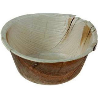 Restparti: Skål, dyb, rund, palmeblad, bionedbrydelig, 500 ml, Ø142 mm, 25 stk.