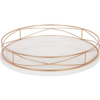 Kate og Laurel Mendel 14 tommer rundbakke med dekorativ metalf?lgehvid og roseguld