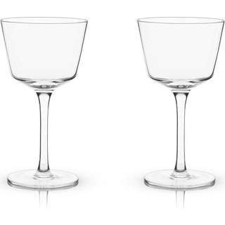 Viski Nick and Nora-stemmede krystalcocktailglas, 6 oz, sæt af 2 – Premium blyfri coupeglas til hjemmebar