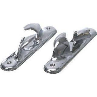 Halkip, forkromet messing, 200 x 40 mm, passer tov op til Ø25 mm, 2-pak