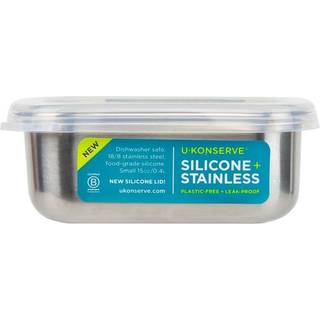 U KONSERVE Rustfrit st?l F?devareopbevaring Bento Box Container L?kage Bevis Silikone L?ge Opvaskemaskine Sikker - Plastfrit (15 oz klar)