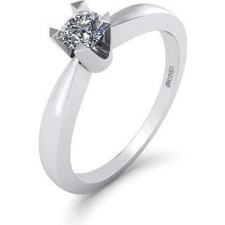 Smykkekæden Ring i 14 Karat Hvidguld med Brillant 0,10 Carat W/SI