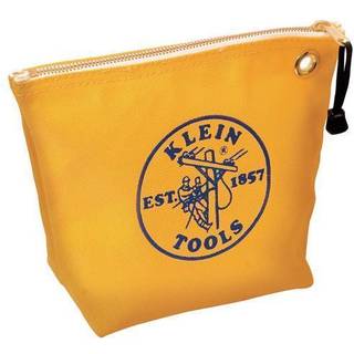 Klein Tools 5539yel lynlås pose lærred værktøjspose er 10-tommer forbrugsstoffer taske til opbevaring af dele messing grommet for let hængende gu