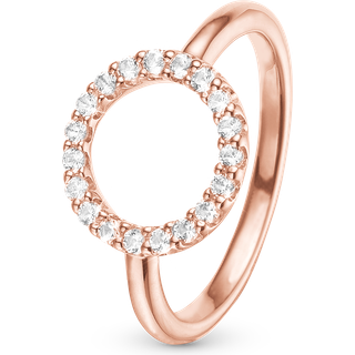 Christina Sparkly Circle sølv ring - Str. 55
