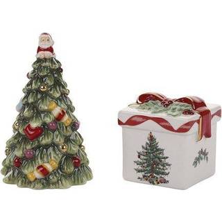 Spode juletr? og Gifta Salt og Pepper Shaker Set (2-delt)- Holiday Kitchen & Table D? Cor- Festiv Home Accent Christmas Gift/Stocking Stuffer til