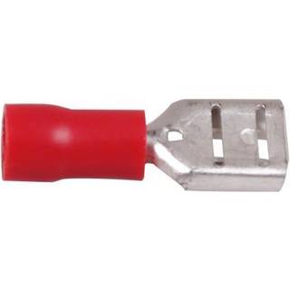 Isolerede fladstik, hun, 6.4 x 0.8 mm, passer til kabel 1.5 - 2.5 mm², 100-pack, blå