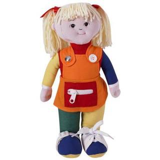 Børnefabrik lærer at klæde sig - kaukasisk pige flerfarvet