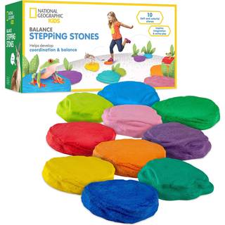 National Geographic Stepping Stones For Kids - 10 Soft Holdable Opmuntring Toddler Balance & Brutto Motor Skills Indendoor & Outdoor Toys Balance