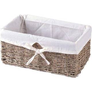 Vintiquewise (TM) Seagrass hylde kurv foret med hvid foring