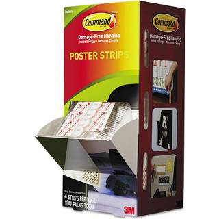 3m kommandoplakatstrimler 2-2/16 """" x 3/4 """" 4 strimler pr. Pakkekasse med 25 pakker