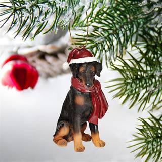 Design Toscano Christmas Xmas Doberman Holiday Dog ornamenter