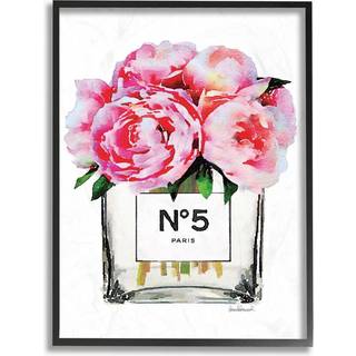 Stupell Industries glam Paris Vase med lyser?d peony indrammet giclee -teksturiseret kunst stolt lavet i USA