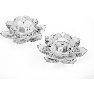 Shannon af Godinger Lotus Crystal Votive Pair Candle Indehavers sæt af 2