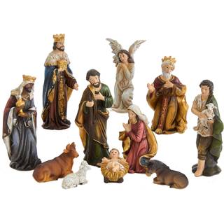 Kurt S. Adler Kurt Adler 3,25-tommer harpiksfigur 11 stykker Nativity Set Multi
