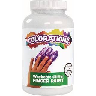 Farve hvidt vaskbart glitter finger maling 16oz maling vaskbar maling finger maling b?rn maling vaskbar maling til b?rn fingermaling til sm?b?rn