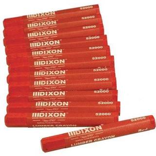 Dixon Industrial Lumber Marking Crayons 4.5 """" X 1/2 """" Hex Red 12-Pack (52000)