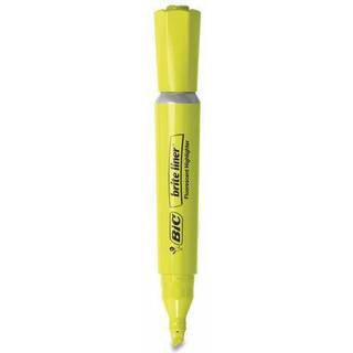 Bic Brite Liner Highlighter Tank Style Chisel Tip Box med 12 forskellige fluorescerende markører