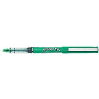 Pilot Precise V5 Stick Rolling Ball Pens Extra Fine Point Green Ink Dozen Box (25104)