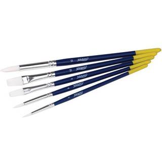 Prang Hobby Five-BRUSH SET ASSARTED ST?RRELSER Naturligt h?r fladt; Runde 5/s?t