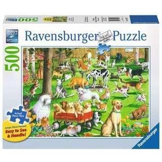 Ravensburger i Dog Park Storformat Jigsaw Puzzle - 500 Unique Pieces | Anti-blænding overflade ideal til børn og voksne | Perfekt til gave