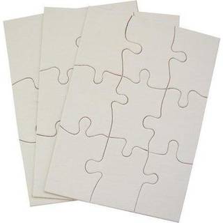 Inovart Puzzle-It 9-delt tomt puslespil 24-puslespil pr. Pakke 4 """" X 5-1/2 """" Hvid