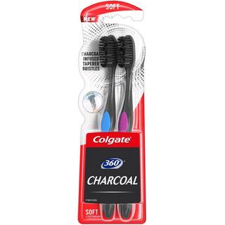 Colgate 360 ??Charcoal Toothbasus Slimmer Tip Soft Bristles 2 Count