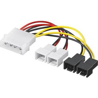 Pro Power cable/adapter for PC fans 5.25 inch male to fan 2x 12 V/2x 5 V