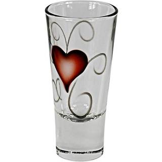 Krystalblækshotglas med hjerte, 2-pak - Nybro
