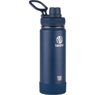 Takeya Active 18 oz vakuum isoleret rustfrit st?l vandflaske med tud l?g premium kvalitet midnat bl?