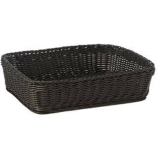 Brødkurv 40x30x10 cm i kraftig polypropylen flet sort