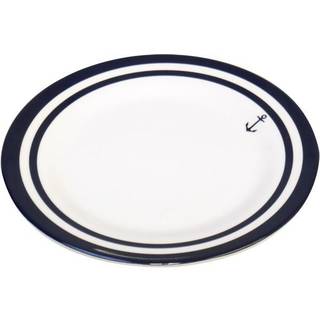 Melamintallerkener 1852-Marine Non-slip, hvid/blå, 20 cm, 6-pak