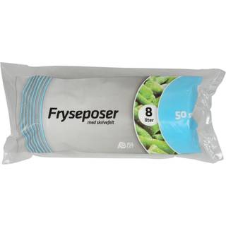 Fryseposer med skrivefelt 8 l 25 x 50 cm LDPE 50 ps/rl