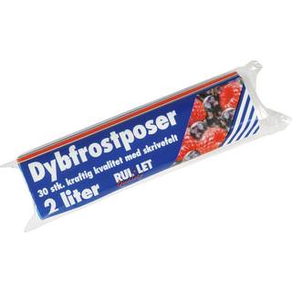 Rul-let fryseposer med skrivefelt LDPE 2 liter klar