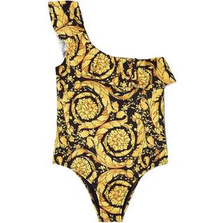 Versace Kids Ruffle-trimmed one-shoulder swimsuit - yellow - Y 14