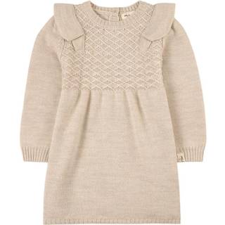 Little Jalo Flounce Strikkjole Cremefarvet 80 cm  Creme  80 cm  kvinde