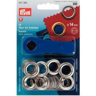 Ösen mit Scheiben silber 14mm 10 Stück - Silber