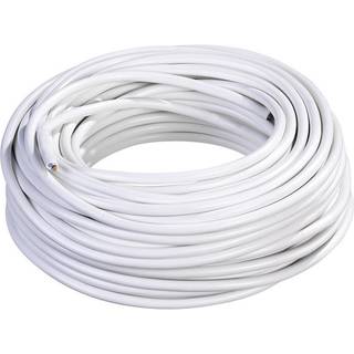 Plastkappeledning rund 25m 2x0,75mm2 hvid