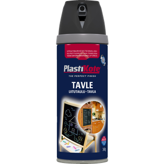 Plasti-kote Twist 26001 - Tavlelak Sort 400ml ✓ På lager - klar til levering og afhentning