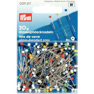 Stecknadeln mit Glaskopf mehrfarbig 30mm 20g - Silber, Mehrfarbig