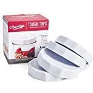 Masontops Tough Tops - Ball Wide Mund Mason Jar L?gs Plastik L?kagefast - BPA -Free White Plastic Mason Jar Lids - Genanvendelige t?rrangeringsl?