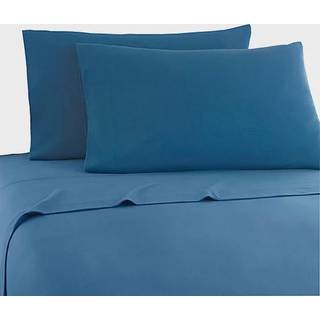 Shavel Home Products Micro Flannel Solid Sheet Set Smokey Mountain Blue