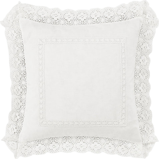 Laura Ashley Home - Kast pude med konvolutlukning Elegant boligindretning til seng eller sofa (Annabella White 18 """" x 18 """")
